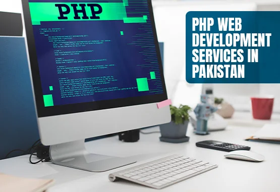 IT Empire Software House Pakistan providing PHP web development services in
Pakistan, offering solutions from Pakistan to the rest of the world, with a computer screen
displaying PHP code.