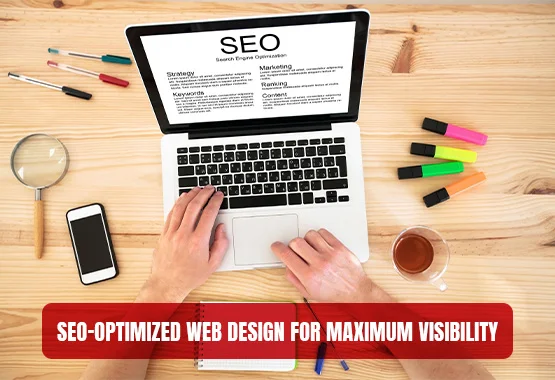  IT Empire Software House Pakistan offering SEO solutions from Pakistan to
across the globe, with a person working on a laptop displaying SEO strategies for
maximum visibility. 